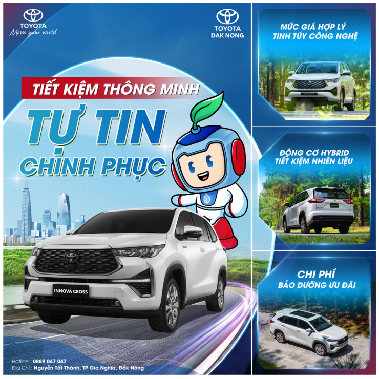 INNOVA CROSS TẠI TOYOTA DAK NONG – LỰA CHỌN TỐI ƯU CHO CHI PHÍ VÀ GIÁ TRỊ LÂU DÀI