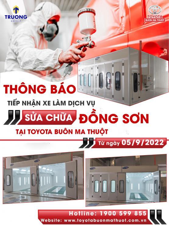 THÔNG BÁO TIẾP NHẬN XE LÀM DỊCH VỤ SỬA CHỮA ĐỒNG SƠN TỪ NGÀY 05/09/2022