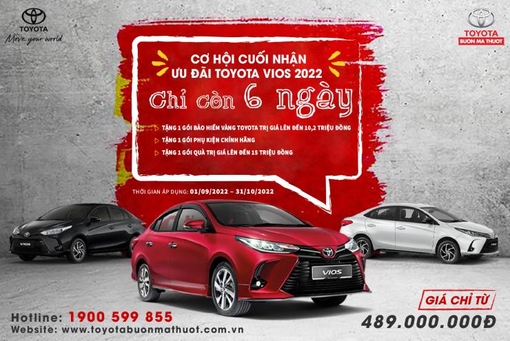 CƠ HỘI CUỐI NHẬN ƯU ĐÃI TOYOTA VIOS 2022 